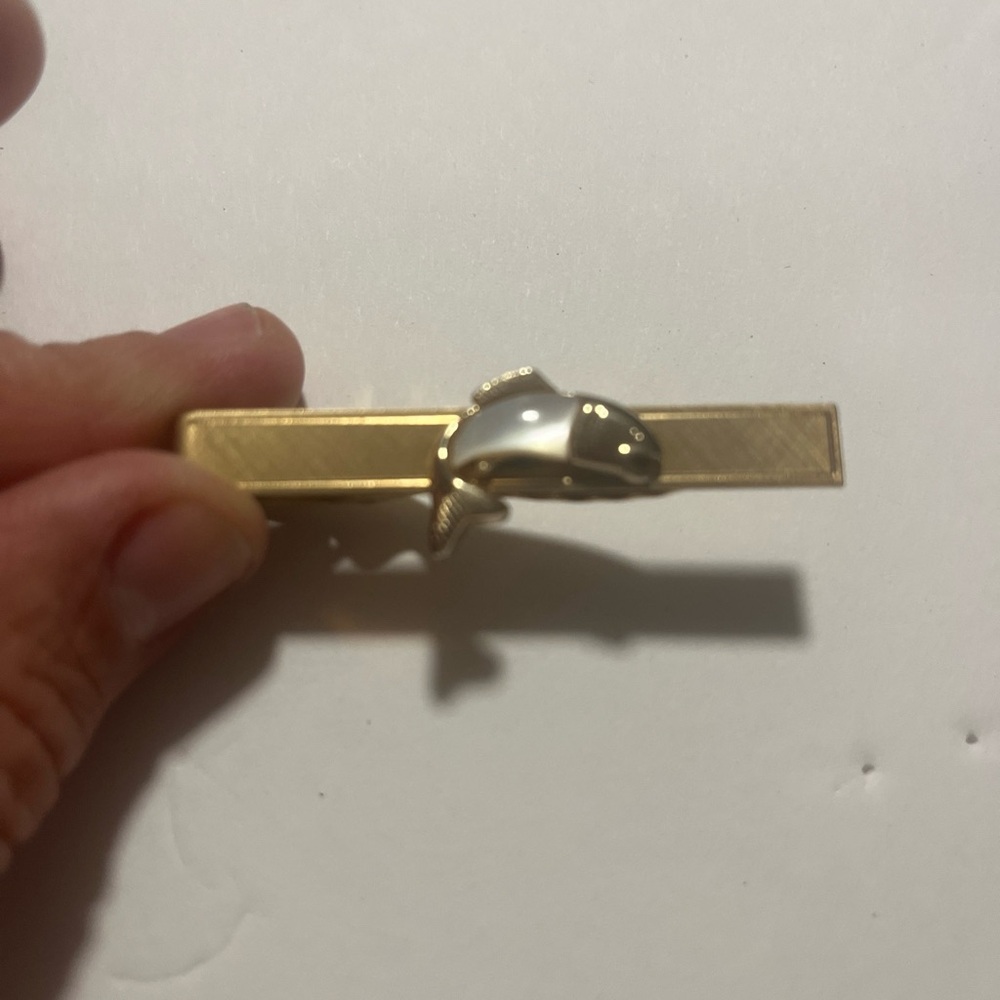 Gold Tie Clip with Fish Design